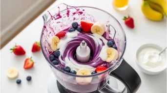 Gluten free breakfast smoothie being prepared